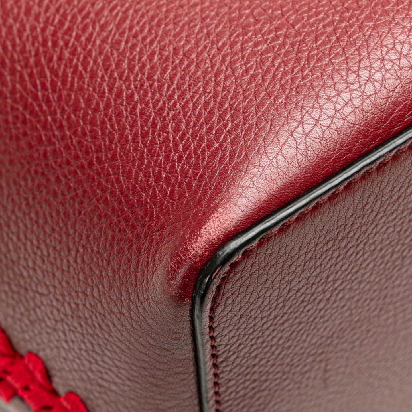 Valentino Handbag Shoulder Bag Bordeaux Multicolor Leather