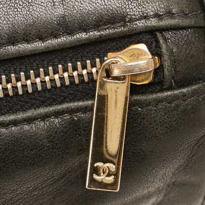 Chanel Coco Mark Pouch Black Leather