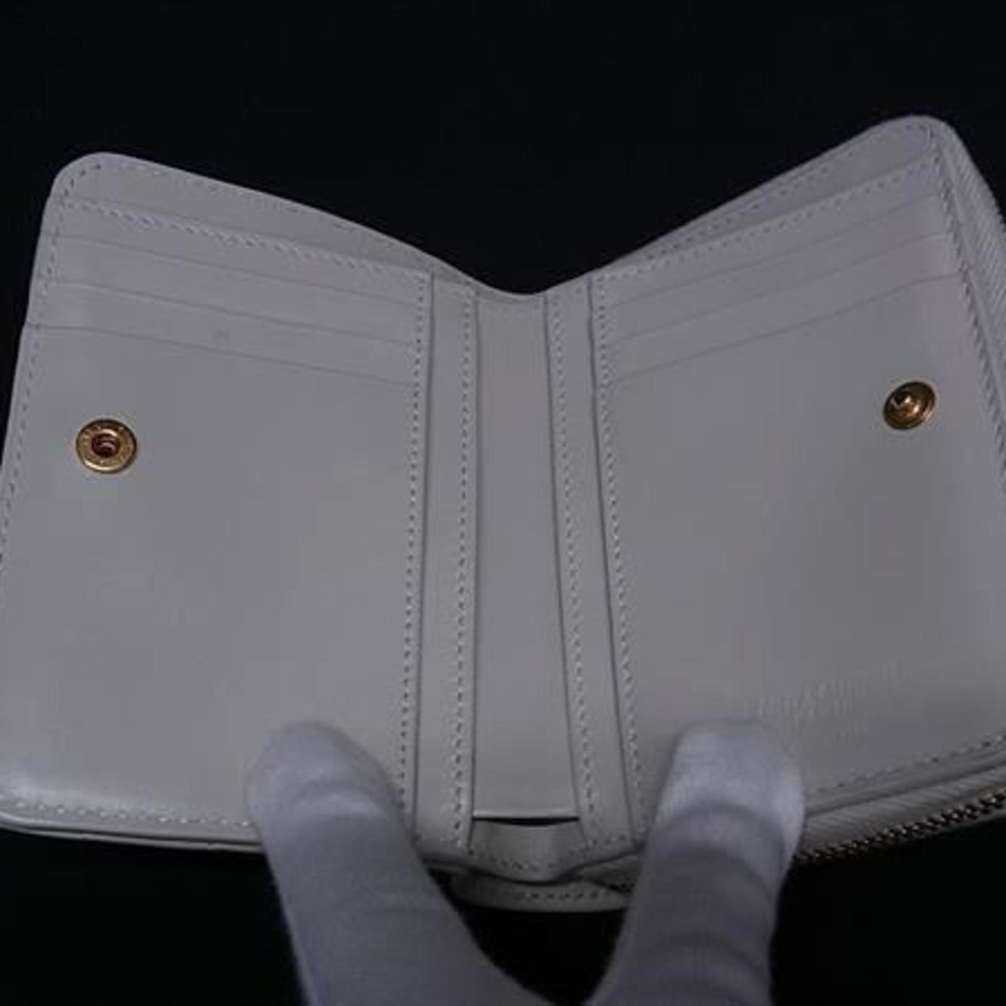 Saint Laurent Joan 650981 Ivory Leather Bifold Wallet