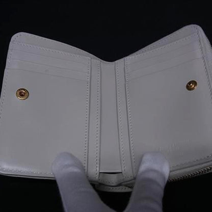 Saint Laurent Joan 650981 Ivory Leather Bifold Wallet