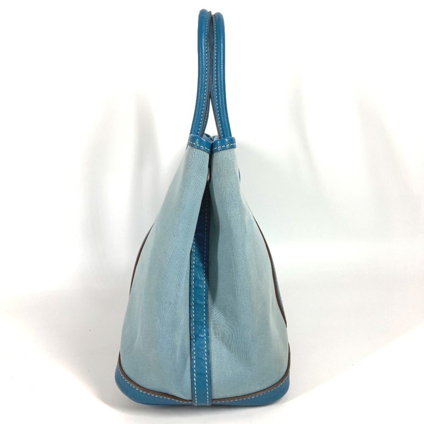 Hermes Garden Party Tpm Toile Officier Leather Handbag/Tote Bag