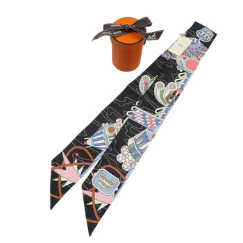 Hermes Twilly Odyssey 2022 Silk Noir Blue Ciel Scarf Muffler 1225Hermes
