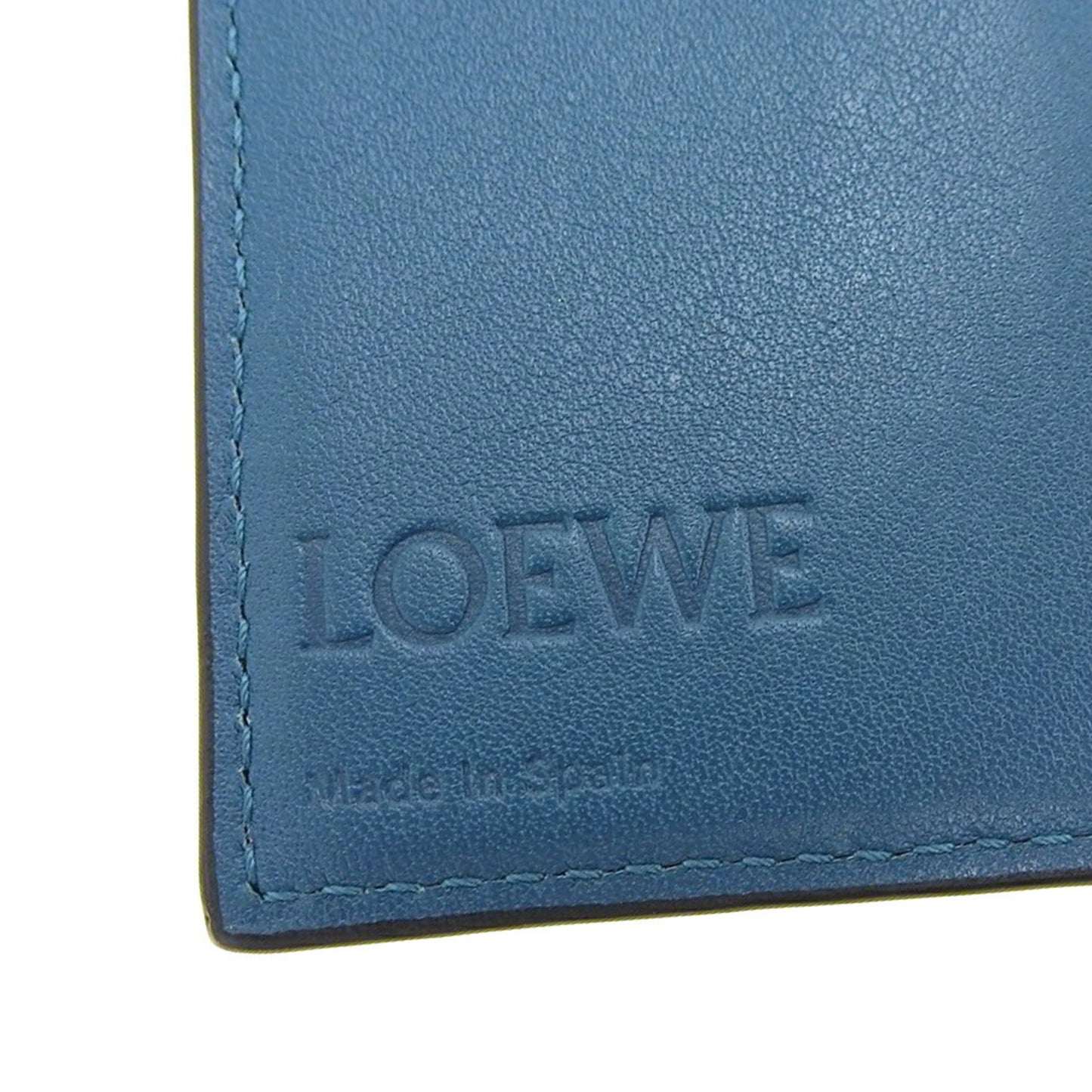 Loewe Anagram Trifold Wallet C821Tr2X02 Double Leather Lagoon Blue