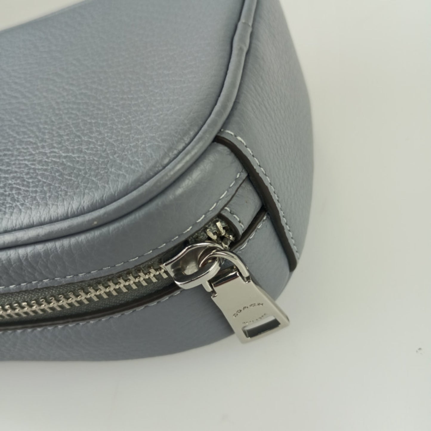 Coach Eva Phone Crossbody Shoulder Bag Cb854 Blue-Gray Leather