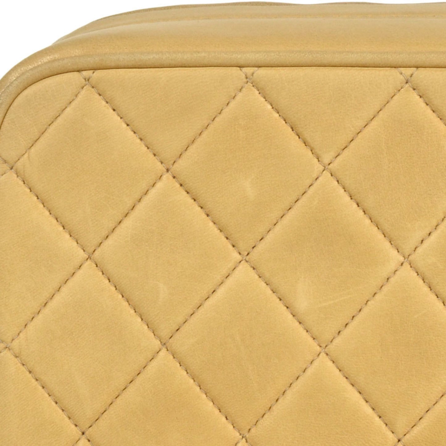 Chanel Shoulder Bag Lambskin Beige Diana Flap Coco Mark