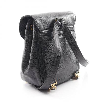 Chanel Coco Mark Backpack Bag In Grained Calf Leather