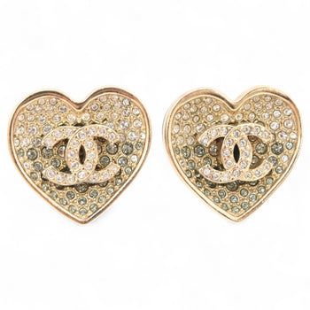 Chanel Coco Mark Earrings In Black Gold