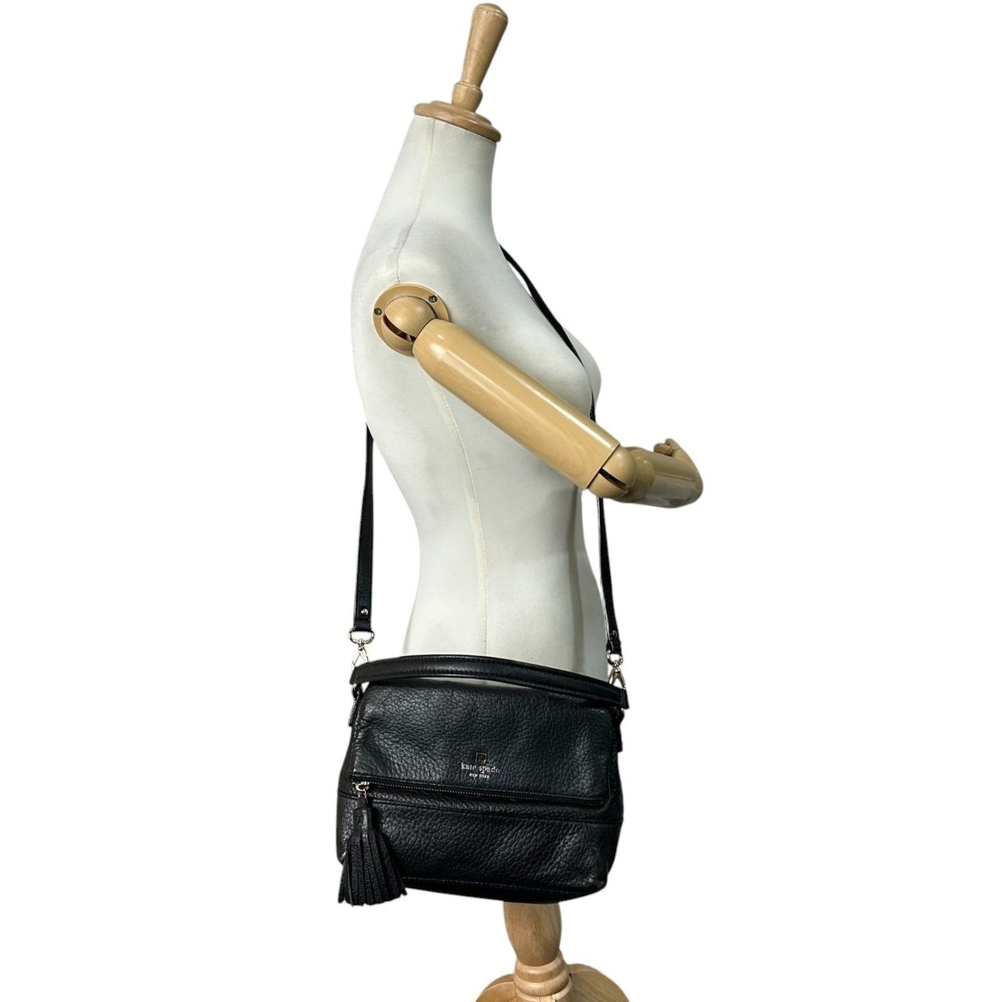 Kate Spade Handbag Shoulder Bag Flap Leather Black