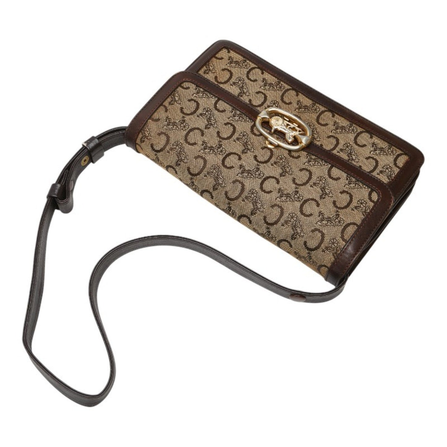 Celine C Macadam One-Shoulder Bag In Brown Canvas