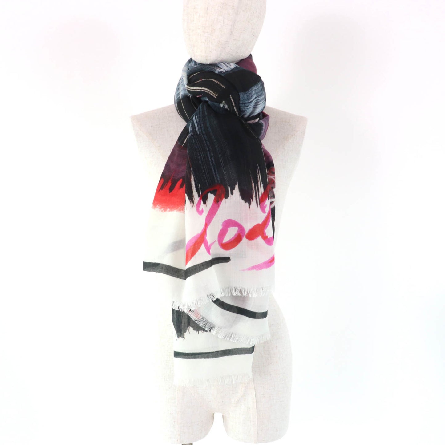 Chanel 100% Cashmere Tweed 2023 Fringed All-Over Print Large Stole/Shawl