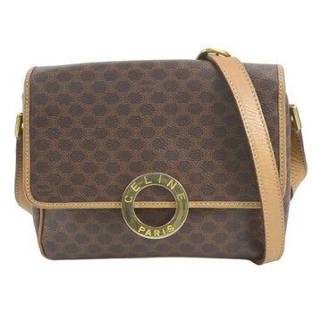 Celine Shoulder Bag Macadam Pvc/Leather Brown