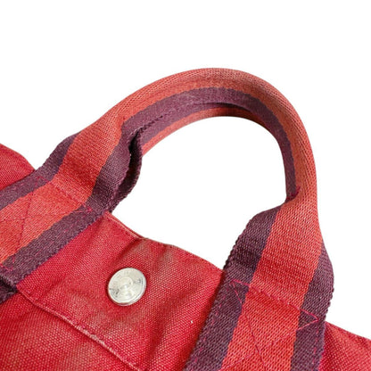 Hermes Herms Foul Tote Pm Canvas Handbag In Red