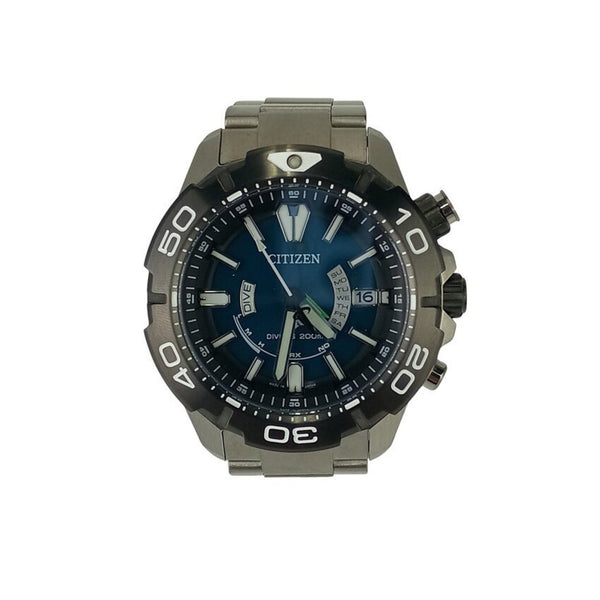 Citizen Promaster Marine Eco-Drive Watch As7145-69L H112-R012487 Silver With Blue Dial And Super
