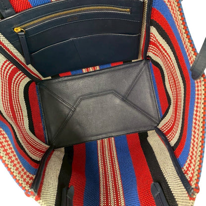 Celine Cabas Phantom Canvas And Leather Tote Bag