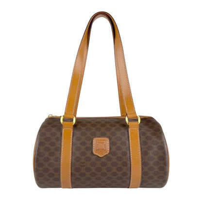 Celine Handbag In Brown Macadam Coated Canvas