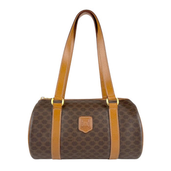 Celine Handbag In Brown Macadam Coated Canvas