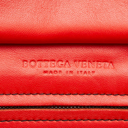Bottega Veneta Intrecciato Handbag Red Leather
