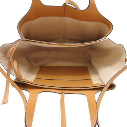 Celine Tri-Fold Leather Handbag Tote Bag In Mustard