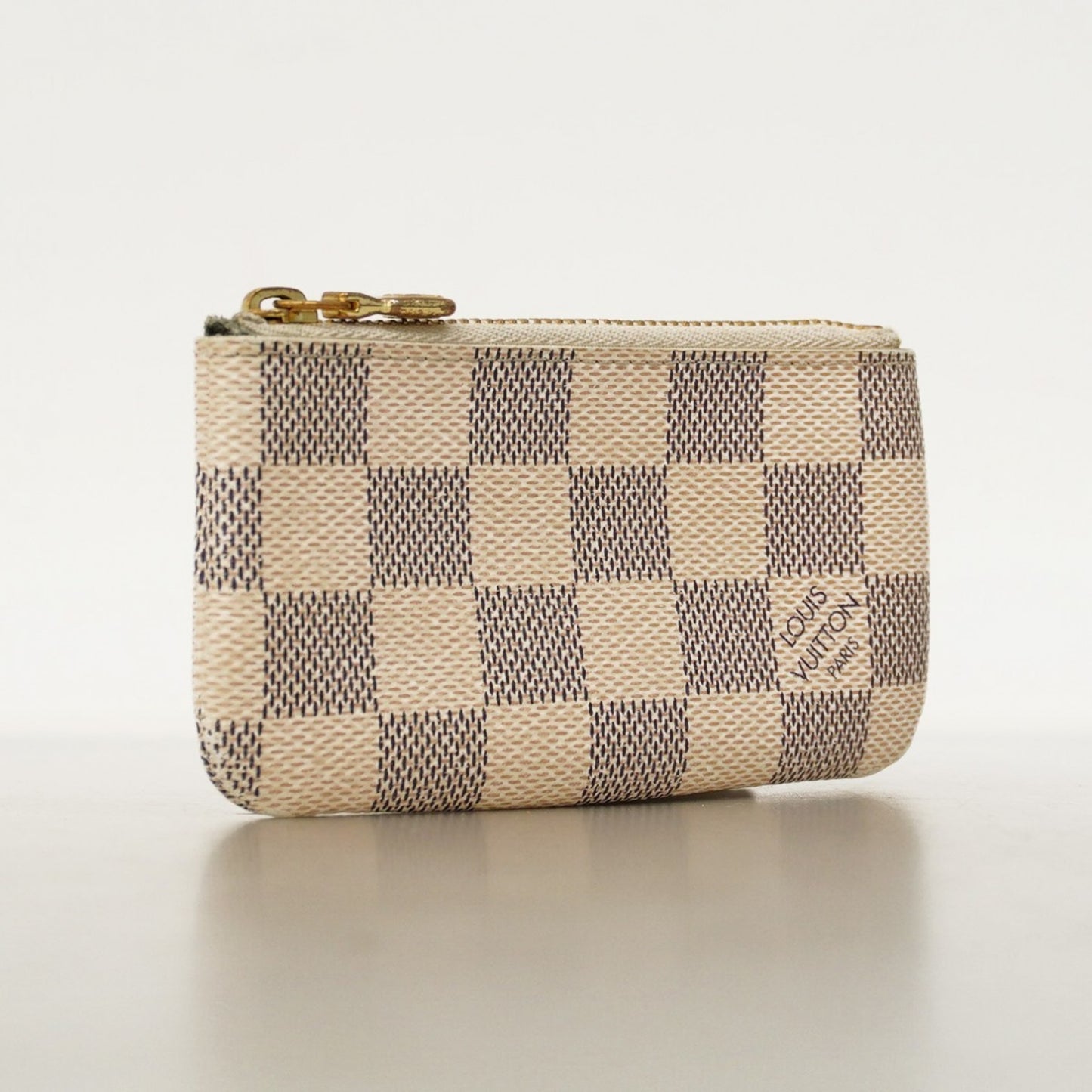 Louis Vuitton Damier Azur Pochette Cle Wallet/Coin Case N62659 White