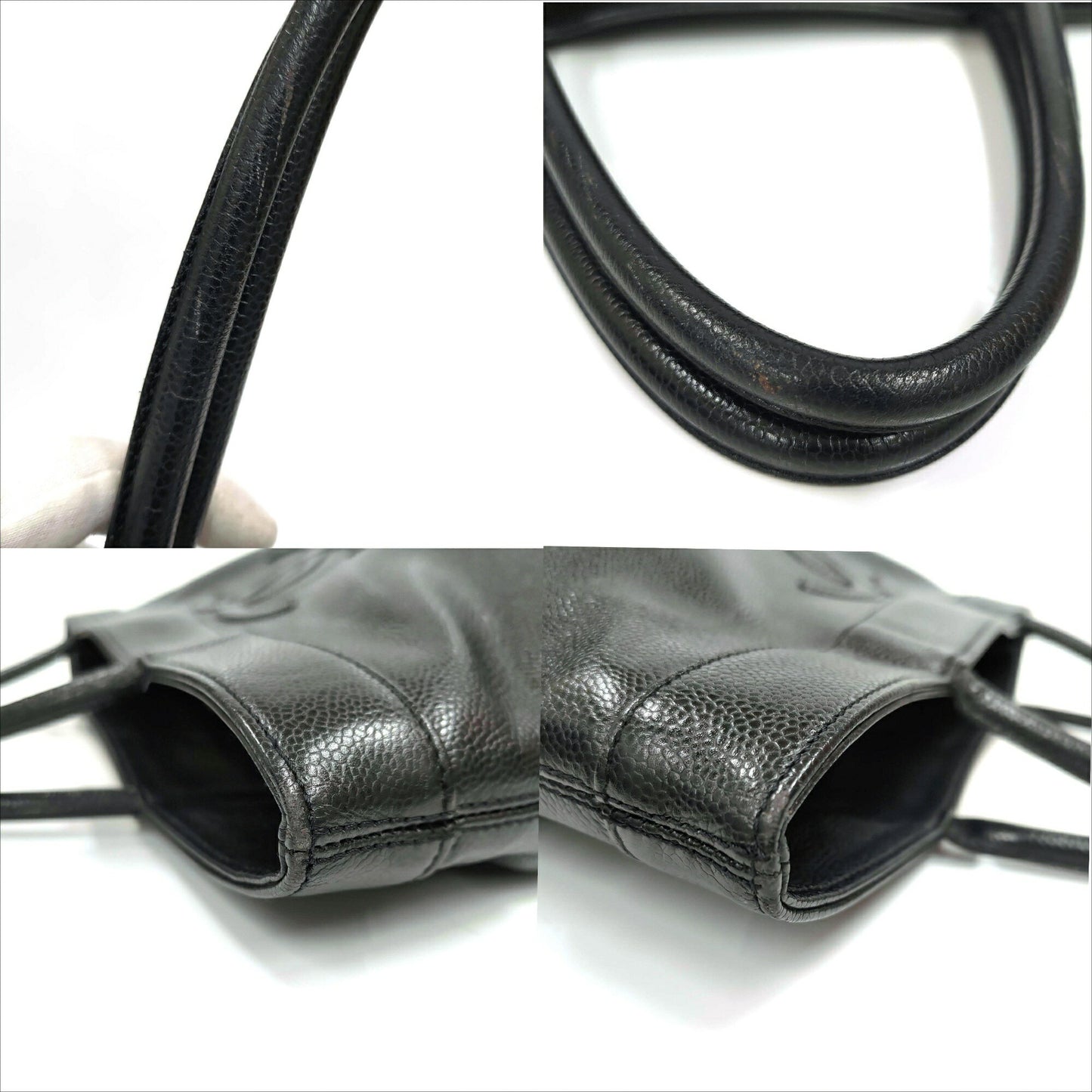 Chanel Caviar Skin Tote In Black