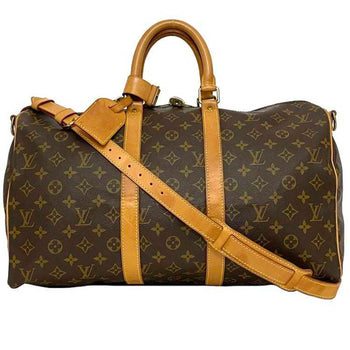 Louis Vuitton Boston Bag Keepall 45 Bandouliere Ec-23198 Brown Monogram M41418 Canvas Tanned