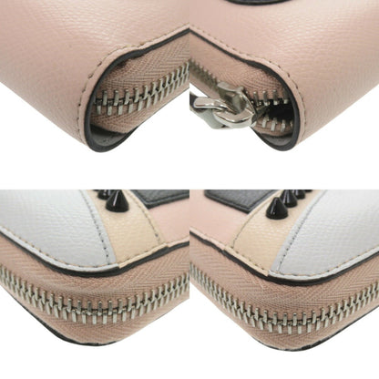 Unused Fendi Bugs Monster 8M0299 Leather Light Pink Long Wallet 0335Fendi