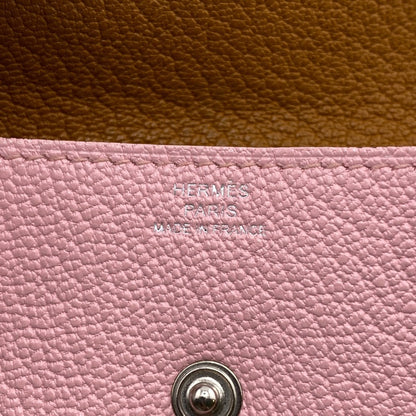 Hermes Levain Quatre Verso Compact Wallet Coin Case Pink