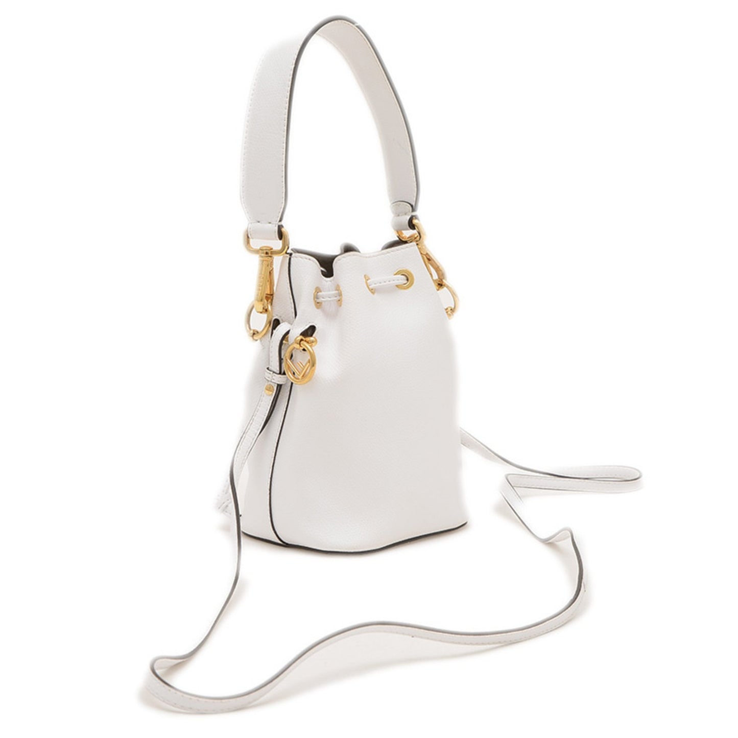 Fendi Montresor Mini Hand Shoulder Bag Leather White 8Bs010 Bp