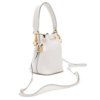Fendi Montresor Mini Hand Shoulder Bag Leather White 8Bs010 Bp