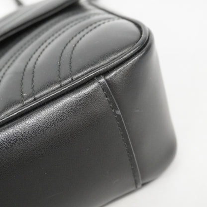 Gucci Gg Marmont Shoulder Bag 443497 Leather Black