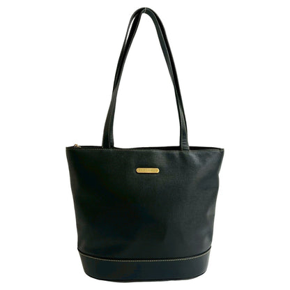 Burberry Logo Plate Leather Tote Bag