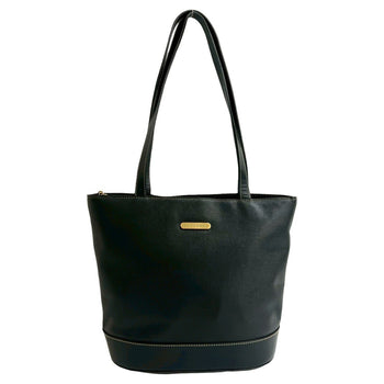 Burberry Logo Plate Leather Tote Bag