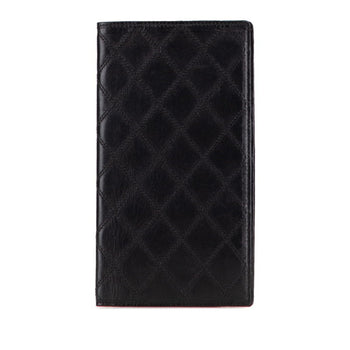 Chanel Bicolore Billfold Long Wallet In Black Lambskin