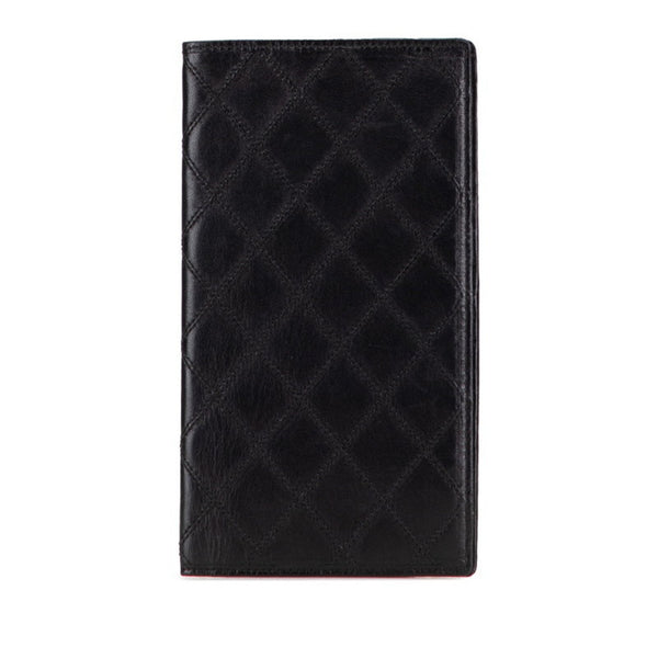 Chanel Bicolore Billfold Long Wallet In Black Lambskin
