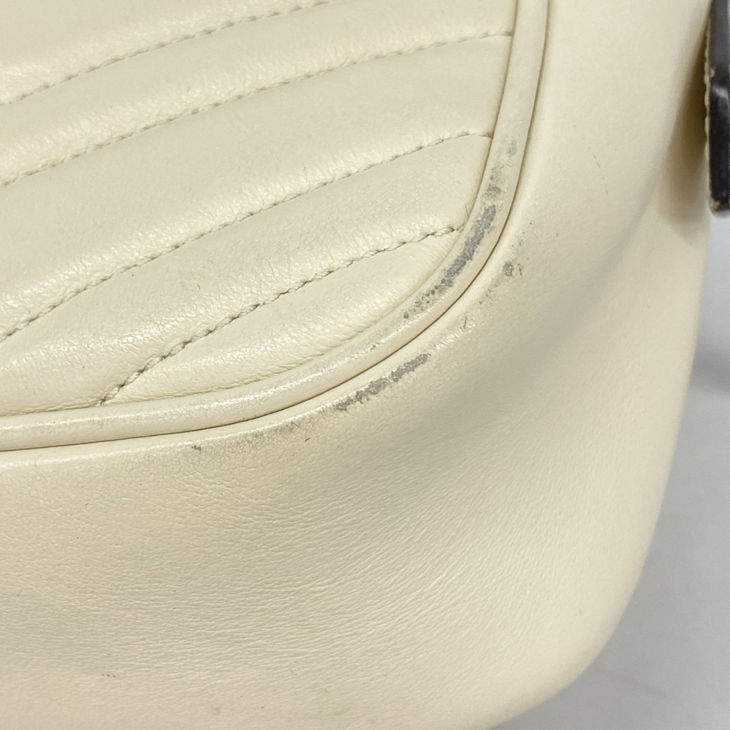 Gucci Gg Marmont Shoulder Bag 447632 Leather Ivory