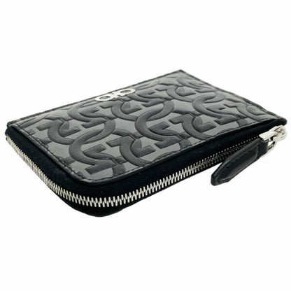 Salvatore Ferragamo Gancini L-Shaped Compact Wallet Leather Gray Black 66 1081 Card Holder Coin