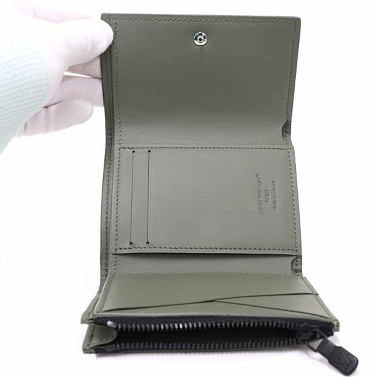 Louis Vuitton Victor Wallet Tri-Fold Monogram Shadow M13216 Olive Green