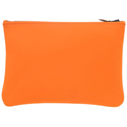 Unused Herms Neoban Mm Nylon/Polyamide Orange Pouch 0575 Hermes