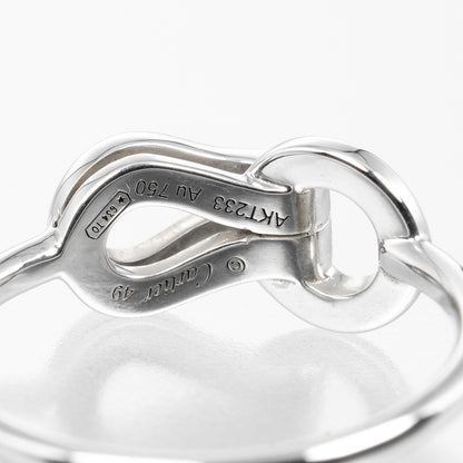 Cartier Agraffe Size 9 Ring In 18K White Gold With Diamonds