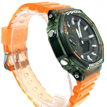 G-Shock Casio Ga-2100Hc-4A Hidden Coast Series Octagonal Case Casio Oak Green And Orange Skeleton