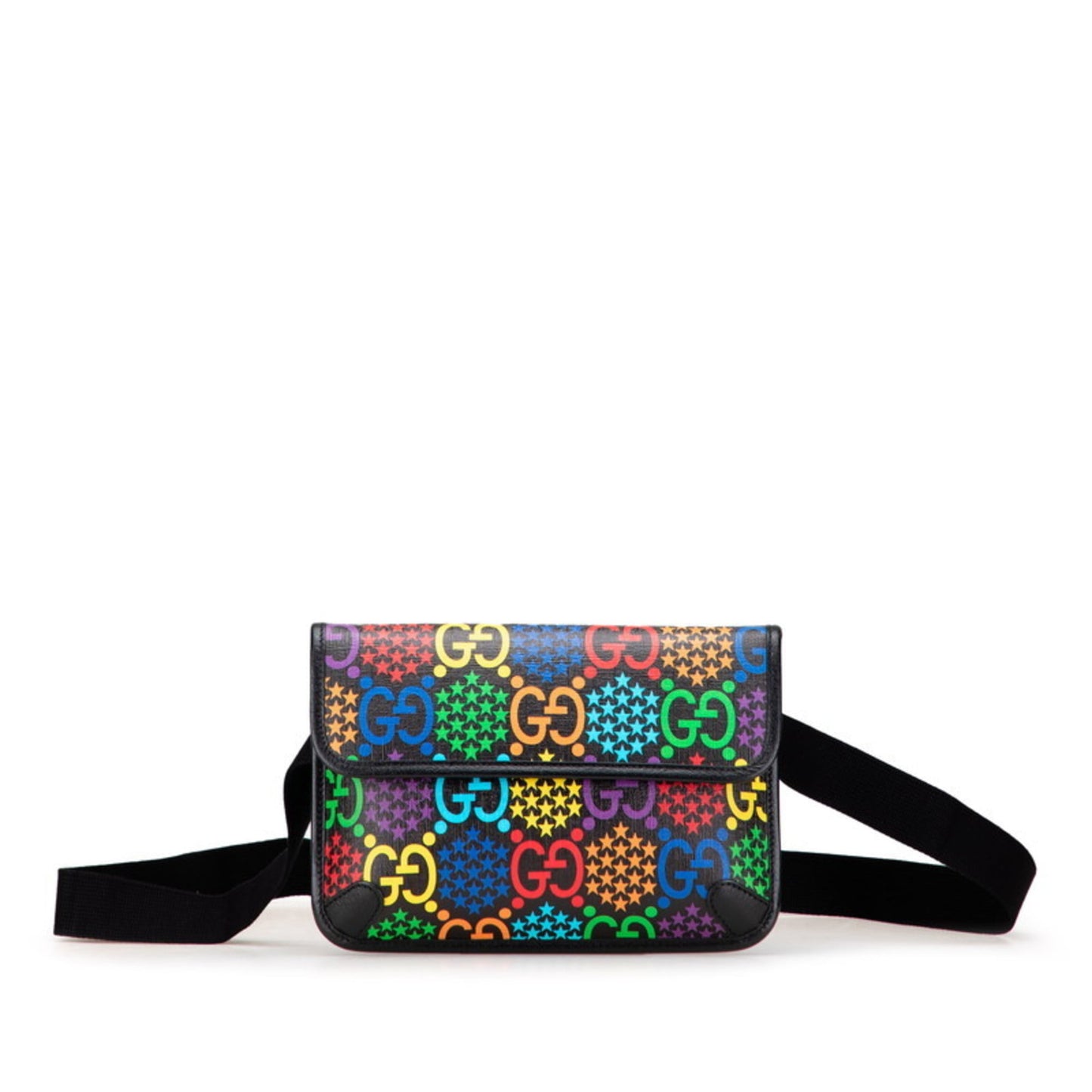 Gucci Gg Psychedelic Waist Bag/Body Bag 598113 Black/Multicolor Leather