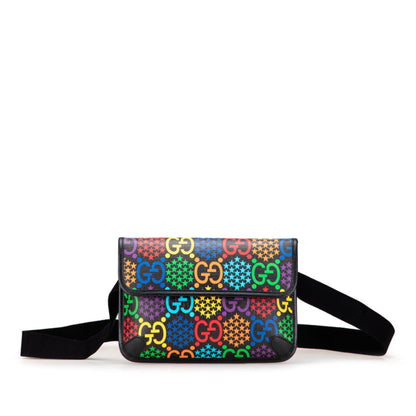 Gucci Gg Psychedelic Waist Bag/Body Bag 598113 Black/Multicolor Leather