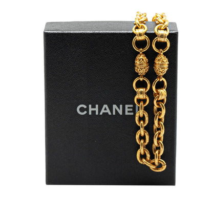 Chanel Coco Mark Chain Necklace Gold Plated