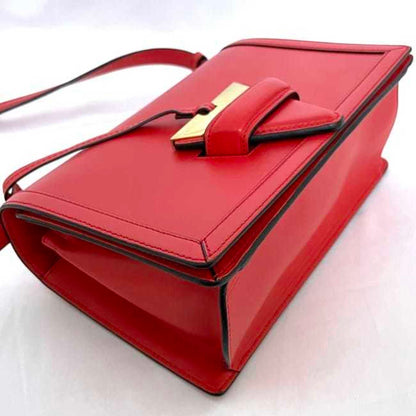 Loewe Shoulder Bag Barcelona Red F-19948 Flap Leather