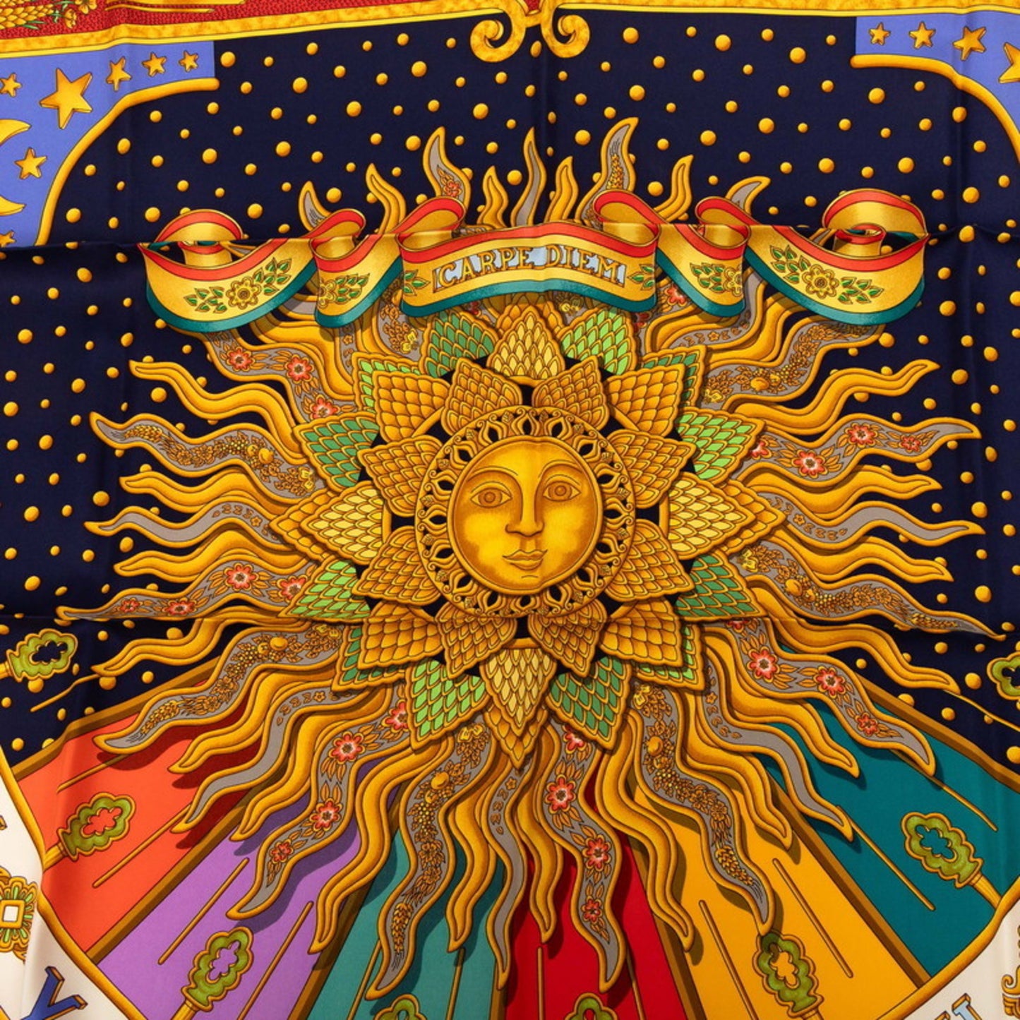 Hermes Herms Carr 90 Carpe Diem "Enjoy Today" Scarf