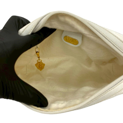 Gucci Old Gucci Micro Gg Leather Shoulder Bag/Pochette/Sacoche In White 38183