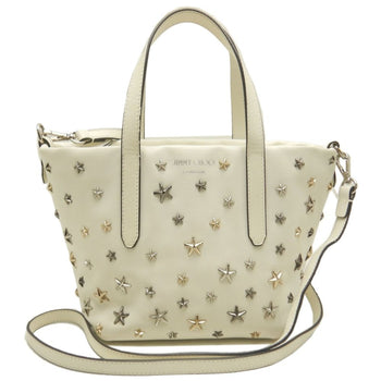 Jimmy Choo Mini Sarah Star Stud Handbag In White Leather