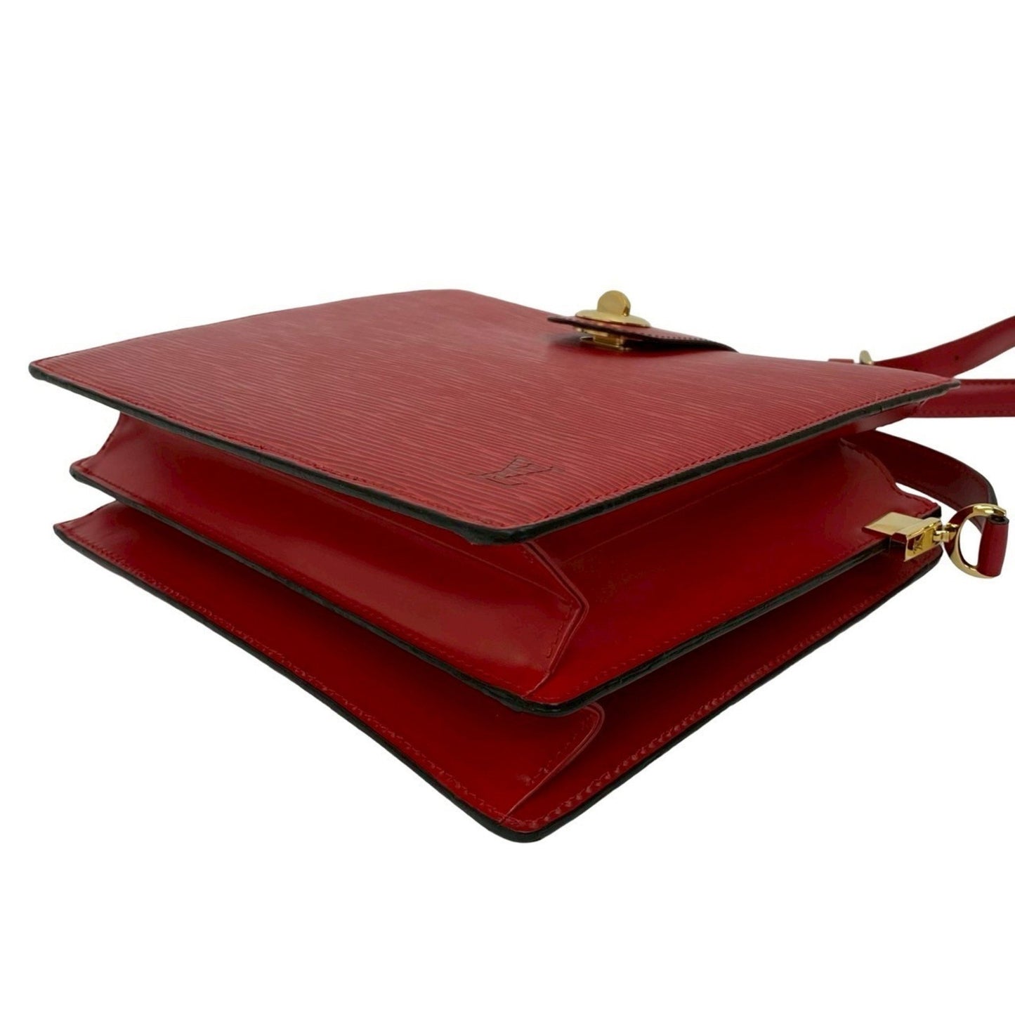 Louis Vuitton Capuchin Epi Leather Turnlock Shoulder Bag In Castilian Red 24538