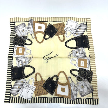 Fendi Logo Handkerchief Scarf Cotton