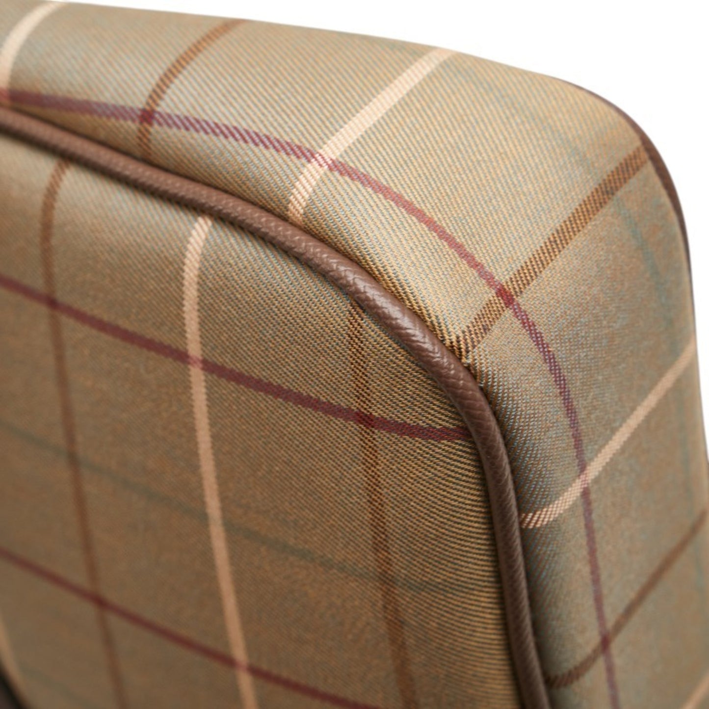 Burberry Check Clutch Bag Khaki Green Brown Canvas Leather